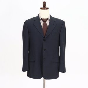 Soprani 42R Navy Solid 3-Button Sport Coat Blazer Jacket B512